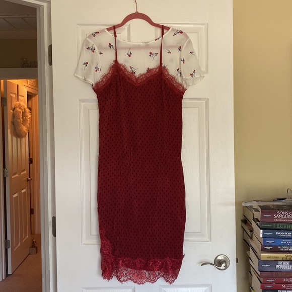 Free People Floral Slip Dress and Polka Dot Lace Slip Outfit - Picture 2 of 9